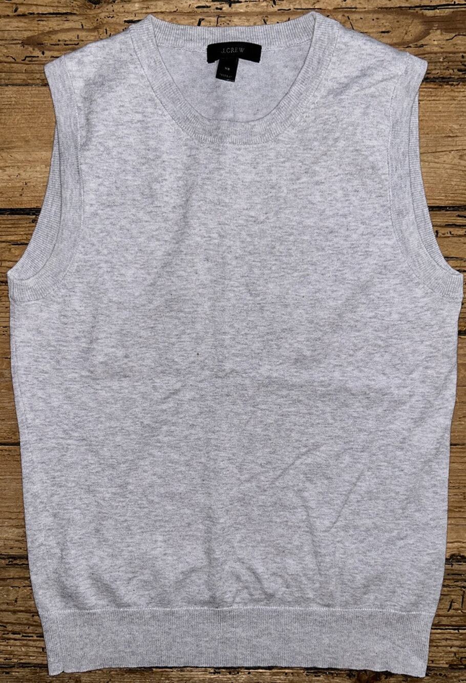 J. Crew Women Sz XS Grey Crewneck Sleeveless Muscle Tank Top